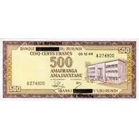 500 Francs overprint