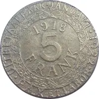 5 Franken Ghent - WW1 German Occupation Coinage