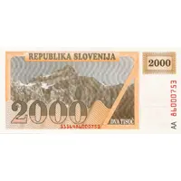 2000 Tolarjev not issued