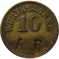 10 Pfennig Werth-Marke, Countermarked 'AB'