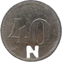 40 Pfennig Werth-Marke, with cutout 'N'