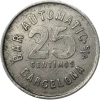 25 Centimos - Bar Automatic Nickel
