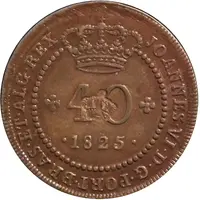 40 Réis - Pedro V Countermarked with 'Small Crown'