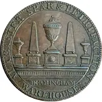 Token - 1/2 Penny Warwickshire - Birmingham