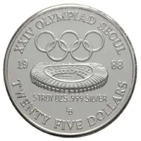 25 Dollars Governor Lutali - XXIV Olympics, denomination in letters