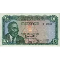 10 Shillings With Arabic numerals and text