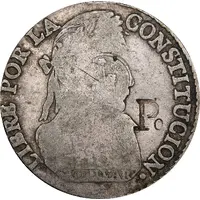 4 Reales Countermark 1858/Po over Bolivian 4 Soles 1830 PTS