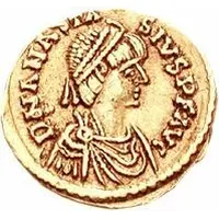 1 Tremissis In the name of Anastasius I, Two stars, Rome