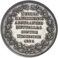 Medal - Jeton de l'Union Mauricienne, assurances mutuelles contre l'incendie 1863 - Paris [75]