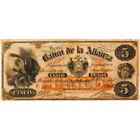 5 Pesos Banco de La Alianza