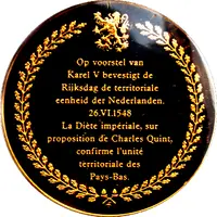 Medal - The history of Belgium in 100 medals Transaction of Augsburg