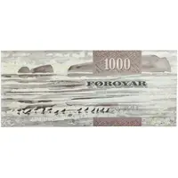 1000 Krónur Type 1, thin security thread