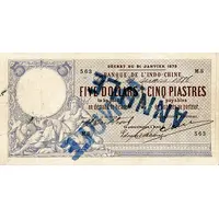 5 Dollars / 5 Piastres